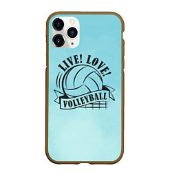 Чехол iPhone 11 Pro матовый LIVE! LOVE! VOLLEYBALL!, цвет: 3D-коричневый