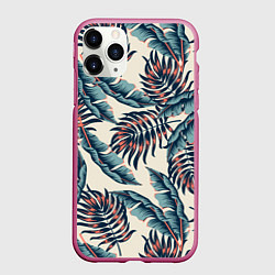Чехол iPhone 11 Pro матовый Тихие тропики, цвет: 3D-малиновый