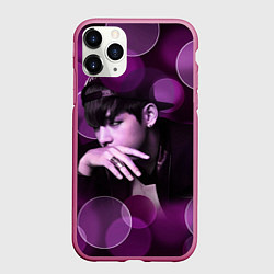 Чехол iPhone 11 Pro матовый BTS, цвет: 3D-малиновый