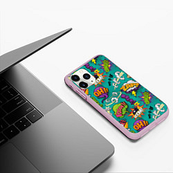 Чехол iPhone 11 Pro матовый Pop art comics, цвет: 3D-розовый — фото 2