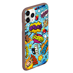 Чехол iPhone 11 Pro матовый Pop art comics, цвет: 3D-коричневый — фото 2