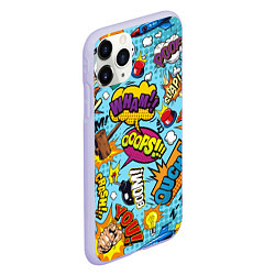 Чехол iPhone 11 Pro матовый Pop art comics, цвет: 3D-светло-сиреневый — фото 2