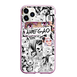 Чехол iPhone 11 Pro матовый Ахегао Ahegao, цвет: 3D-розовый