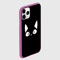 Чехол iPhone 11 Pro матовый Кошачья мордочка, цвет: 3D-фиолетовый — фото 2