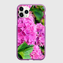 Чехол iPhone 11 Pro матовый Гортензия, цвет: 3D-фиолетовый