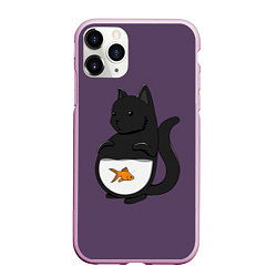 Чехол iPhone 11 Pro матовый Довольный кот
