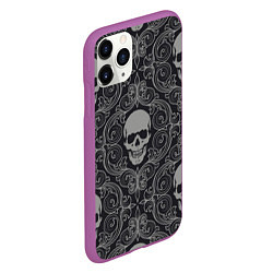 Чехол iPhone 11 Pro матовый Skulls, цвет: 3D-фиолетовый — фото 2