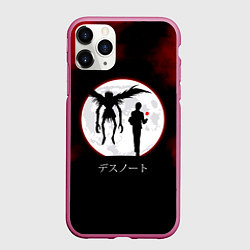 Чехол iPhone 11 Pro матовый Death Note, цвет: 3D-малиновый