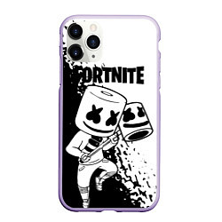 Чехол iPhone 11 Pro матовый FORTNITE MARSHMELLO, цвет: 3D-светло-сиреневый