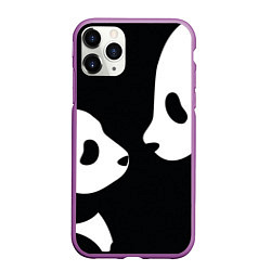 Чехол iPhone 11 Pro матовый Panda, цвет: 3D-фиолетовый