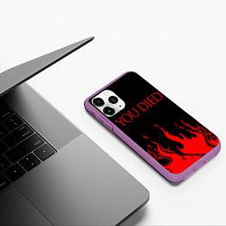 Чехол iPhone 11 Pro матовый YOU DIED, цвет: 3D-фиолетовый — фото 2