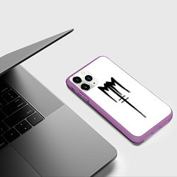 Чехол iPhone 11 Pro матовый Marilyn Manson, цвет: 3D-фиолетовый — фото 2