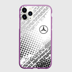Чехол iPhone 11 Pro матовый Mercedes-Benz, цвет: 3D-фиолетовый