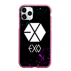 Чехол iPhone 11 Pro матовый EXO BAND, цвет: 3D-малиновый