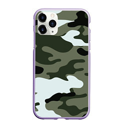 Чехол iPhone 11 Pro матовый Camouflage 2, цвет: 3D-светло-сиреневый