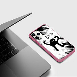 Чехол iPhone 11 Pro матовый ЪУЪ СЪУКА, цвет: 3D-малиновый — фото 2