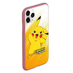 Чехол iPhone 11 Pro матовый Pikachu Pika Pika, цвет: 3D-малиновый — фото 2