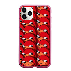 Чехол iPhone 11 Pro матовый Knuckles, цвет: 3D-малиновый