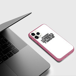 Чехол iPhone 11 Pro матовый Интеллект - это способность МЕМ про Хокинга, цвет: 3D-малиновый — фото 2