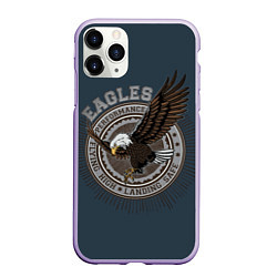 Чехол iPhone 11 Pro матовый Летящий орёл, цвет: 3D-светло-сиреневый