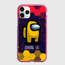 Чехол iPhone 11 Pro матовый AMONG US АМОНГ АС, цвет: 3D-малиновый