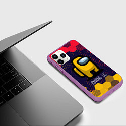 Чехол iPhone 11 Pro матовый AMONG US АМОНГ АС, цвет: 3D-фиолетовый — фото 2
