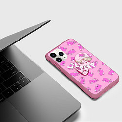 Чехол iPhone 11 Pro матовый LIL PEEP, цвет: 3D-малиновый — фото 2