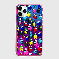 Чехол iPhone 11 Pro матовый AMONG US, цвет: 3D-малиновый