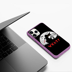 Чехол iPhone 11 Pro матовый What Cat Halloween, цвет: 3D-фиолетовый — фото 2