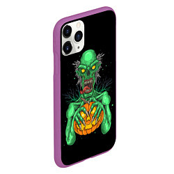 Чехол iPhone 11 Pro матовый Halloween Zombie, цвет: 3D-фиолетовый — фото 2