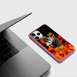 Чехол iPhone 11 Pro матовый PUBG, цвет: 3D-малиновый — фото 2