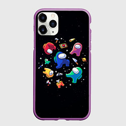 Чехол iPhone 11 Pro матовый Among Us, цвет: 3D-фиолетовый