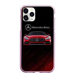 Чехол iPhone 11 Pro матовый Mercedes Benz AMG, цвет: 3D-розовый
