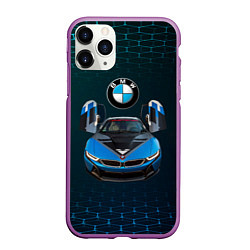Чехол iPhone 11 Pro матовый BMW i8 Turbo тюнинговая, цвет: 3D-фиолетовый