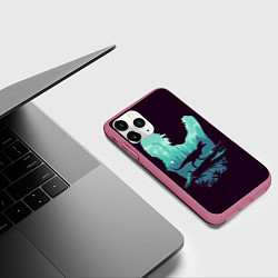 Чехол iPhone 11 Pro матовый T-Rex, цвет: 3D-малиновый — фото 2