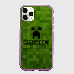 Чехол iPhone 11 Pro матовый Minecraft, цвет: 3D-фиолетовый