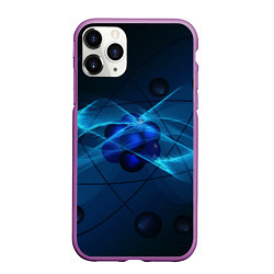 Чехол iPhone 11 Pro матовый Атом, цвет: 3D-фиолетовый