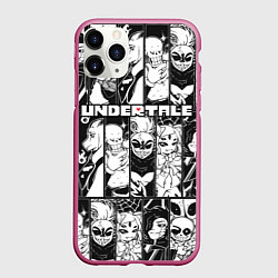 Чехол iPhone 11 Pro матовый UNDERTALE, цвет: 3D-малиновый