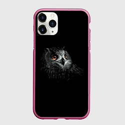 Чехол iPhone 11 Pro матовый Сова, цвет: 3D-малиновый