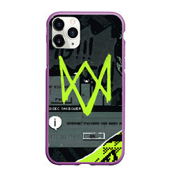 Чехол iPhone 11 Pro матовый WATCH DOGS: LEGION, цвет: 3D-фиолетовый