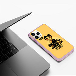 Чехол iPhone 11 Pro матовый Bendy And The Ink Machine, цвет: 3D-розовый — фото 2