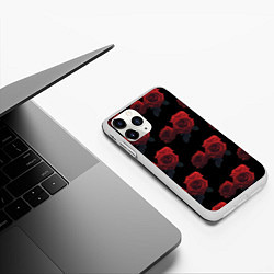 Чехол iPhone 11 Pro матовый Роза, цвет: 3D-белый — фото 2