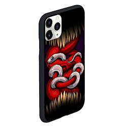 Чехол iPhone 11 Pro матовый Monster and snake, цвет: 3D-черный — фото 2