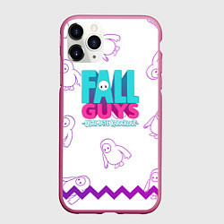 Чехол iPhone 11 Pro матовый Fall Guys, цвет: 3D-малиновый