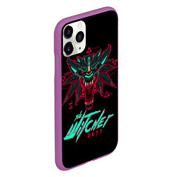Чехол iPhone 11 Pro матовый The Witcher 2077, цвет: 3D-фиолетовый — фото 2