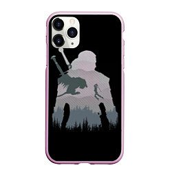 Чехол iPhone 11 Pro матовый The Witcher, цвет: 3D-розовый