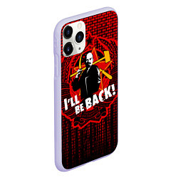 Чехол iPhone 11 Pro матовый Ленин вернётся, цвет: 3D-светло-сиреневый — фото 2