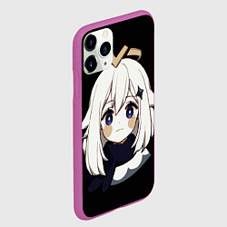 Чехол iPhone 11 Pro матовый Genshin Impact Paimon, цвет: 3D-фиолетовый — фото 2