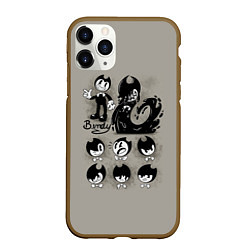 Чехол iPhone 11 Pro матовый Bendy And The Ink Machine, цвет: 3D-коричневый