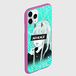 Чехол iPhone 11 Pro матовый Zero Two Хикка, цвет: 3D-фиолетовый — фото 2
